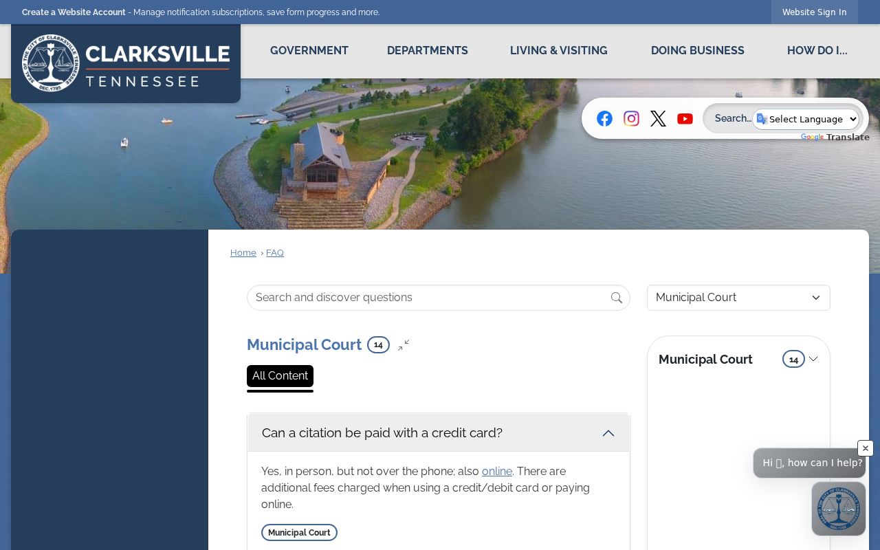 Clarksville court docket municipal citation FAQ