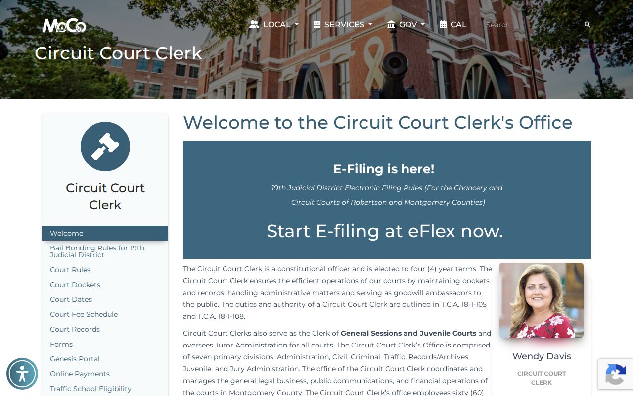 Montgomery County court docket Circuit Court Clerk hub